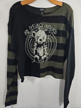 Social Collision No Feelings Involved Crop Sweater